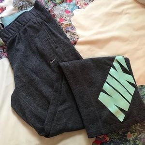 Nike Bootcut Gray and Seafoam Green Sweatpants